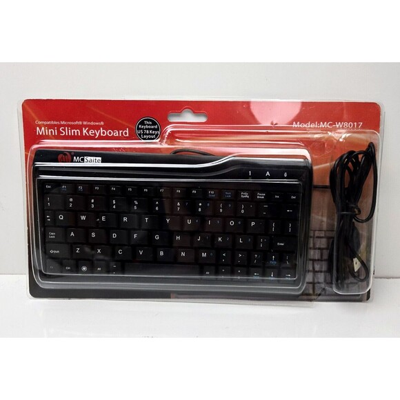 Mini Slim Keyboard MCSaite 78 Keys Keypad USB Wired Portable MC-W8017 NEW